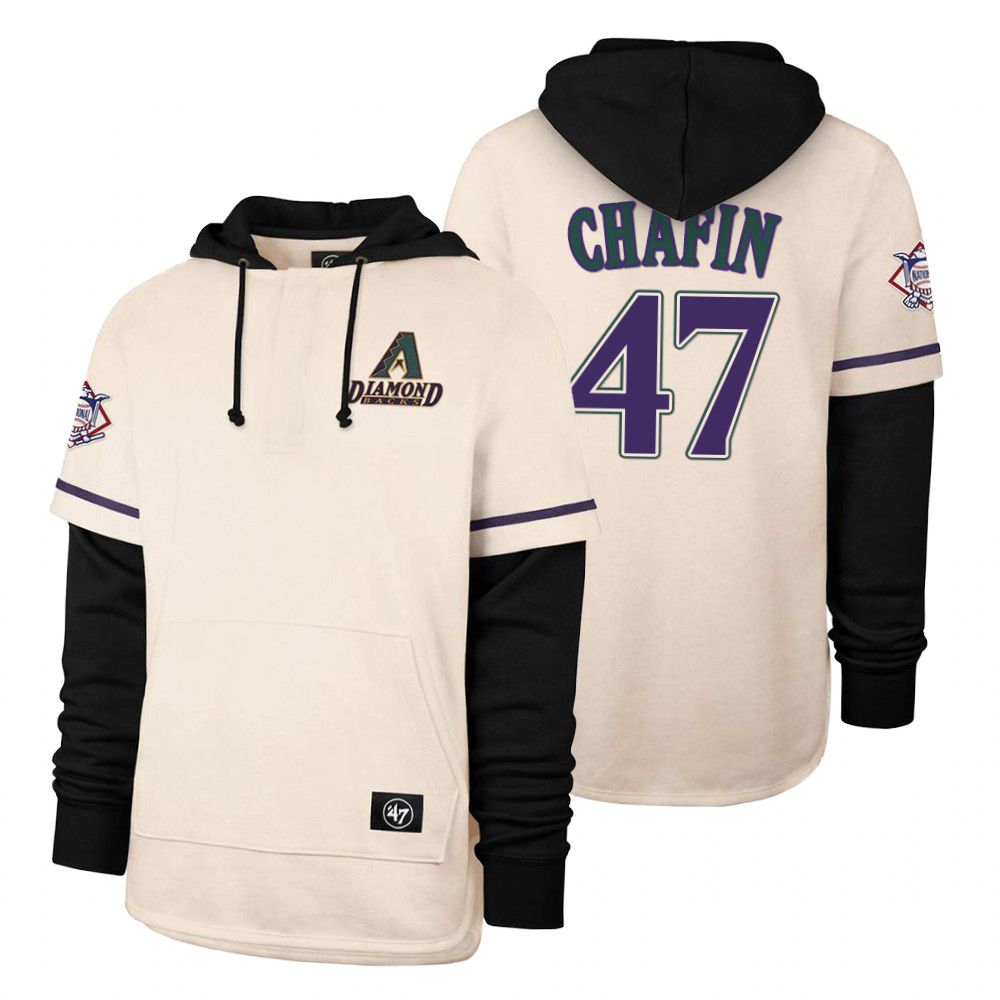Men Arizona Diamondback #47 Chafin Cream 2021 Pullover Hoodie MLB Jersey